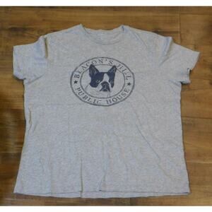 Mens T-Shirt J.Crew "Beacon Hill Dog Print" Chest Gray Large